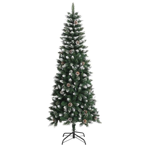 vidaXL Christmas Tree Green and White PVC, Steel Large Collapsible