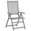 vidaXL Garden Chair Set of 8 Grey Solid Acacia wood Standard Foldable