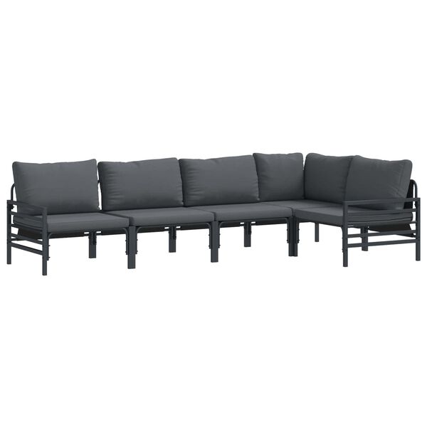 vidaXL Garden Sofa Set Anthracite Steel