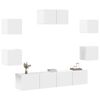 vidaXL TV Cabinet Set Set of 7 White Engineered wood Various sizes