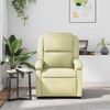 vidaXL Massage Recliner Chair Cream Real leather, metal, plywood Standard