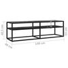 vidaXL TV Cabinet Black Tempered Glass Medium TV Cabinet Rectangular
