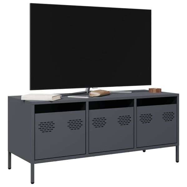 vidaXL TV Cabinet Anthracite Cold-rolled Steel Medium TV Cabinet