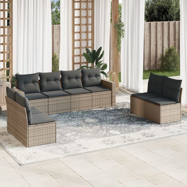 vidaXL Garden Sofa Set Grey