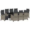 vidaXL Garden Dining Set with Cushion 9 pcs Grey Poly Rattan