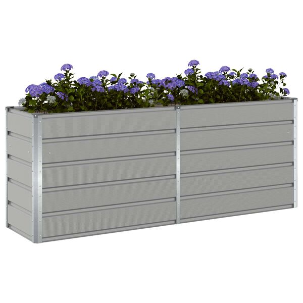 vidaXL Planter Light Grey 480 x 50 x 45 cm Galvanised Steel