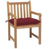 vidaXL Patio Chair Set of 8 Wine red, Natural wood