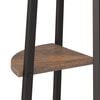 vidaXL Corner Shelf Dark Brown and Black Engineered Wood, Steel