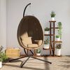 vidaXL Hanging Egg Chair Taupe Steel, 100% polyester Standard