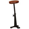 vidaXL Bar Stool Brown Genuine goat leather, cast iron Adjustable