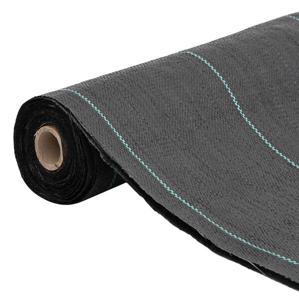 vidaXL Weed Membrane Black with green stripes Polypropylene