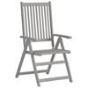 vidaXL Garden Chair Set of 3 Grey Solid acacia wood 3 pieces Foldable