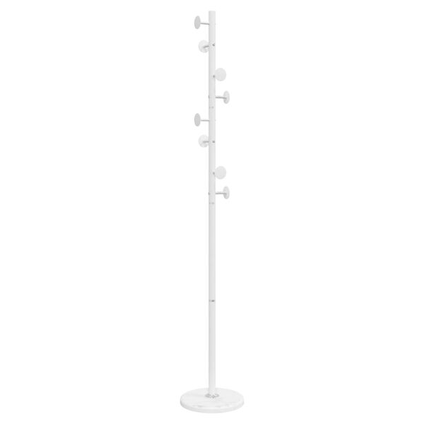 vidaXL Coat Stand White Powder-coated iron, Marble 69.3 in Coat Stand