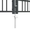 vidaXL Fence Gate with Spear Top Black 159.8"x 49.2" Powder-coated Steel