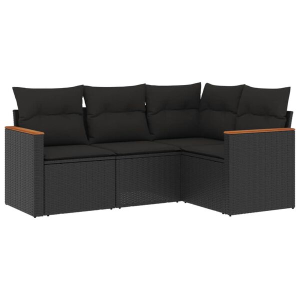 vidaXL Garden Sofa Set Black