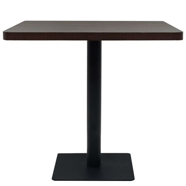 vidaXL Bistro Table Dark Ash MDF and Steel 31.5x31.5x29.5 in Simple