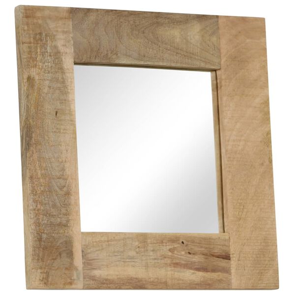 vidaXL Mirror Natural Wood Solid mango wood frame, Glass 19.7x19.7 in