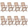 vidaXL Garden Chair Set of 8 Brown, Cream White