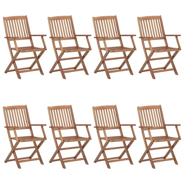 vidaXL Garden Chair Set of 8 Brown, Cream White