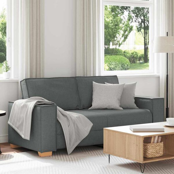 vidaXL 2-Seater Sofa Dark Grey 70.9"x30.7"x33.1" Fabric