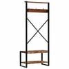 vidaXL Clothes Rack Multicolor Solid reclaimed wood 31.5 x 15.7 x 74.8 in