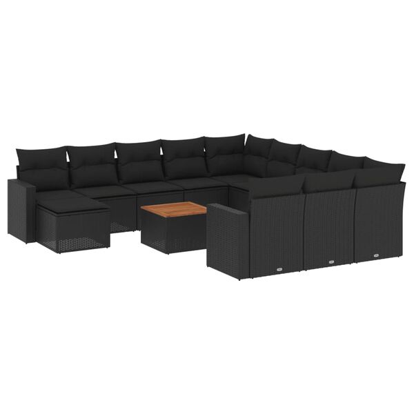 vidaXL Garden Sofa Set Black