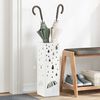 vidaXL Umbrella Stand White 15.5 x 15.5 x 49 cm Metal