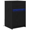 vidaXL LED Bedside Cabinet Black oak 38 x 34 x 61 cm Engineered wood