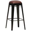 vidaXL Bar Stool Set of 4 Black and dark brown