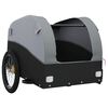 vidaXL Bike Trailer Black and Gray 99.2 lb Iron