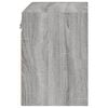 vidaXL Bedside Cabinet Gray Sonoma Engineered Wood, Glass Medium