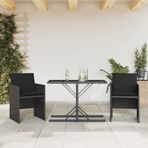 vidaXL Bistro Set Black