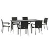 vidaXL Garden Dining Set Black with cream cushions
