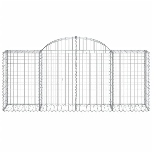 vidaXL Arched Gabion Baskets 4 pcs 78.7"x19.7"x31.5"/39.4" Galvanized Iron