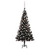 vidaXL Artificial Pre-lit Christmas Tree with Ball Set Black 70.9" PVC