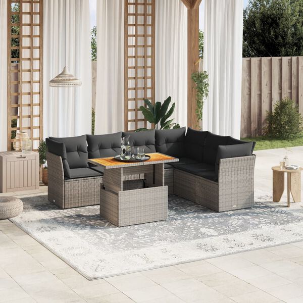 vidaXL Garden Sofa Set Gray