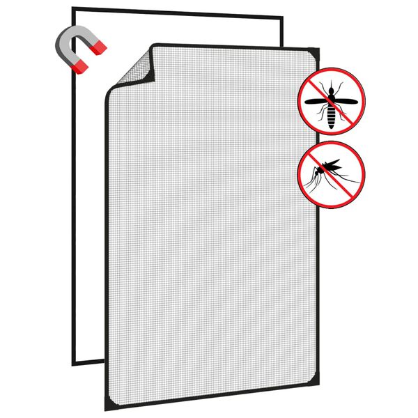 vidaXL Insect Screen Anthracite Fiberglass 31.5 x 47.2 in Insect Screen