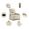 vidaXL Electric Massage Recliner Chair Cream Faux Leather