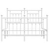 vidaXL Bed Frame White Powder-Coated Steel Small Double Bed Frame