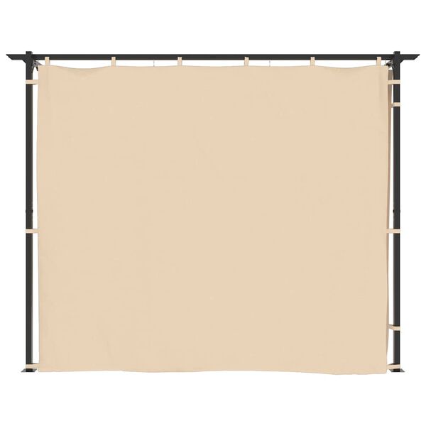 vidaXL Gazebo with Curtains 9.8'x9.8' Cream Steel