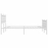 vidaXL Bed Frame White Steel Small Double Bed Frame Rectangular