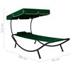 vidaXL Patio Lounge Bed with Canopy & Pillow Green