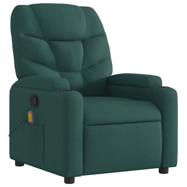 vidaXL Massage Recliner Chair Dark Green
