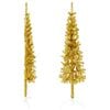 vidaXL Artificial Half Christmas Tree Gold PVC, Steel Slim, Space-Saving