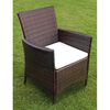 vidaXL Outdoor Furniture Set Brown Steel frame, PE rattan, Glass Large