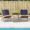vidaXL Folding Garden Chair Set of 2 Dark blue, Brown