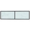 vidaXL TV Cabinet Black and White Marble Tempered Glass, Powder-Coated Steel