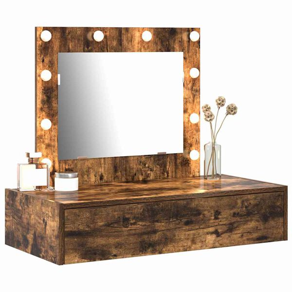 vidaXL Dressing Table Brown 32.68 x 15.75 x 27.56 in Engineered Wood