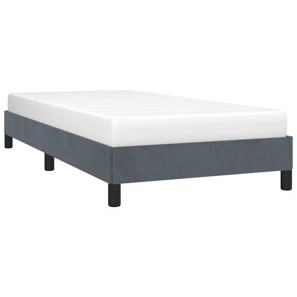 vidaXL Bed Frame Dark Gray Velvet, Plywood, Engineered Wood Twin XL