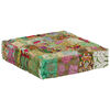 vidaXL Pouffe Green with multicolor patchwork 100% Cotton Medium Pattern